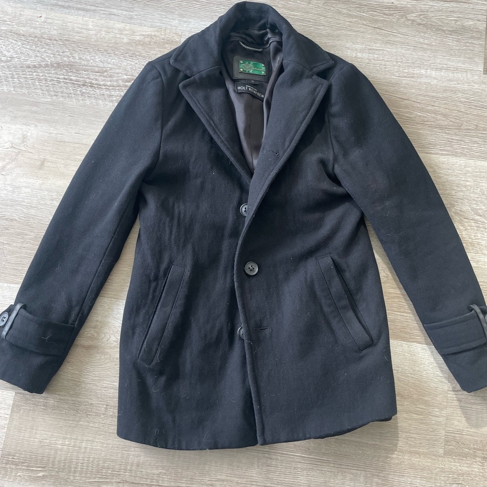Mackage Men's (36) Black Wool Blend Coat
